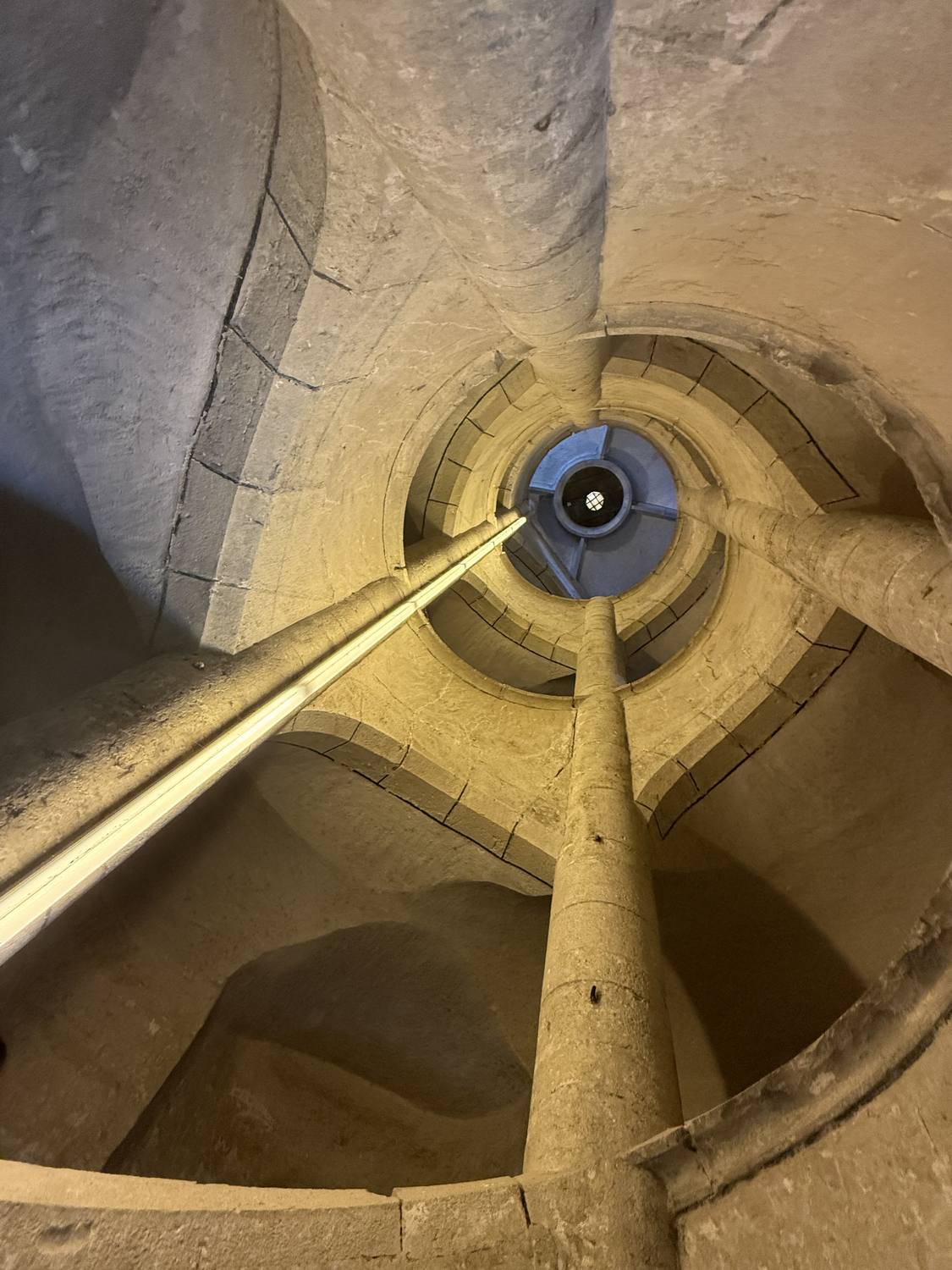 Looking up the spiral ramp inside the Munot fortress