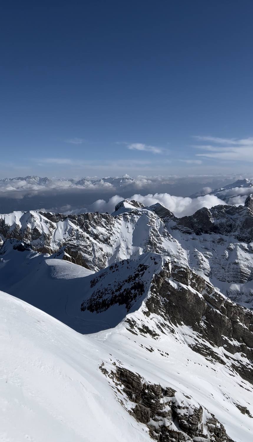 The view from the summit of Säntis above a sea of clouds