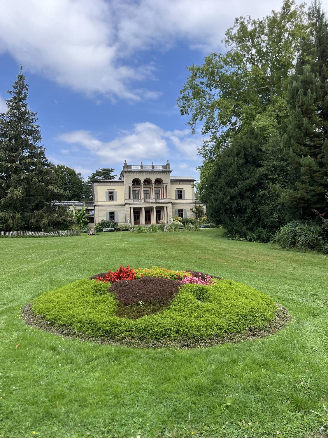 The villa and flowered park of Museum Rietberg in Zurich